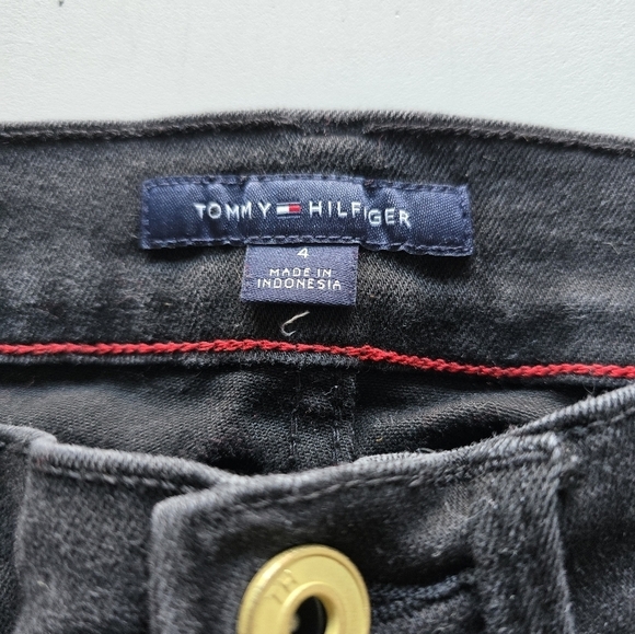 Tommy Hilfiger Jeans Women 4 Black Straight Mid Rise Dark Wash Plus 26x30 - Picture 5 of 10